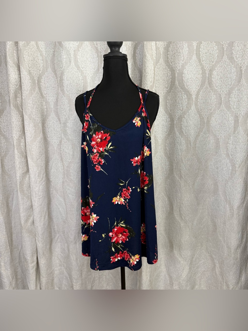 Papermoon Navy Floral Spaghetti-Strap Camisole